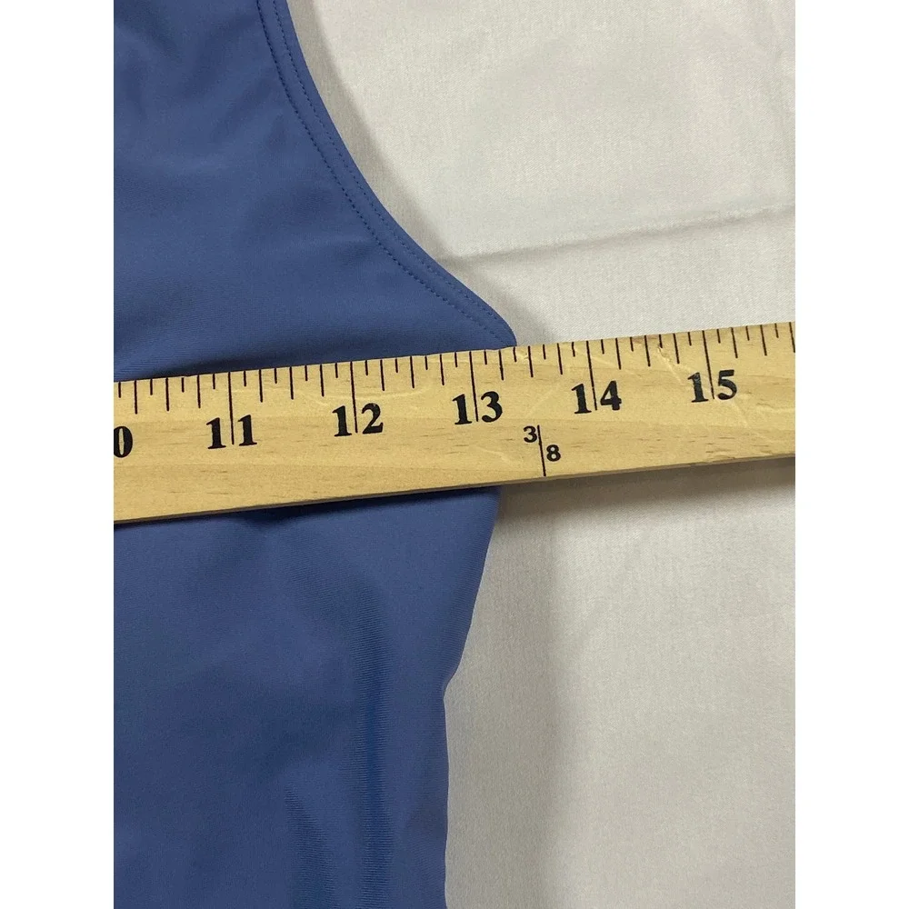 Summersalt The Perfect Wrap One Piece Swimsuit Blue Colorblock Size 6 Long 6LT - Picture 8 of 8